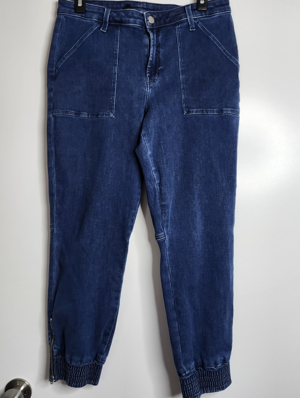 J Brand Arkin Zip Ankle Jogger Womens 29 Intrepid Denim Blue Utility Jeans - Picture 2 of 14